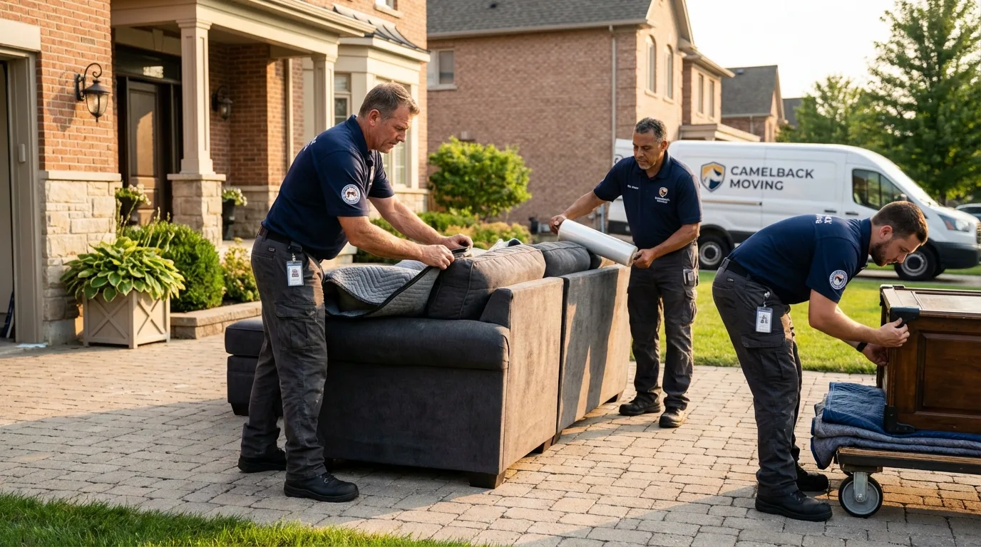 Large estate moving crew wrapping furniture in Clinton, SC